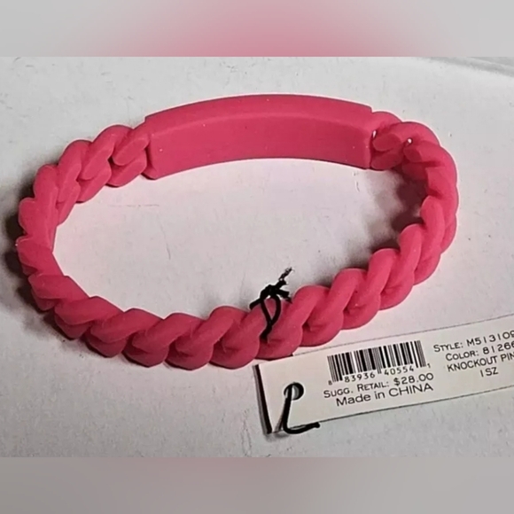 Marc By Marc Jacobs Pink Braided Silicone Braclet 3/$40 - Picture 2 of 2